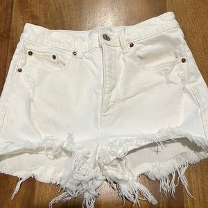 Abercrombie and Fitch white denim shorts